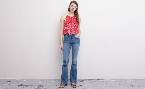 Top s bohémskými potisky Pull&Bear, 549 Kč