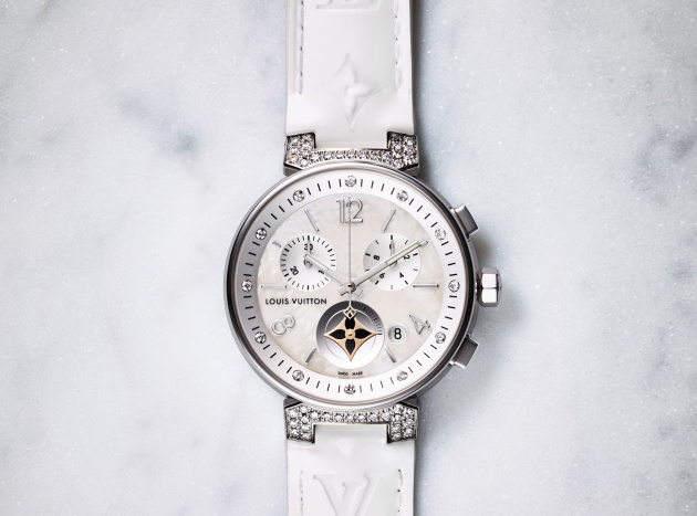 Tambour Moon Star Chronograph White MOP and dia