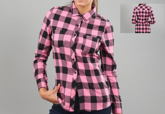 Urban Classics Ladies Turnup Checked Flanell Shirt