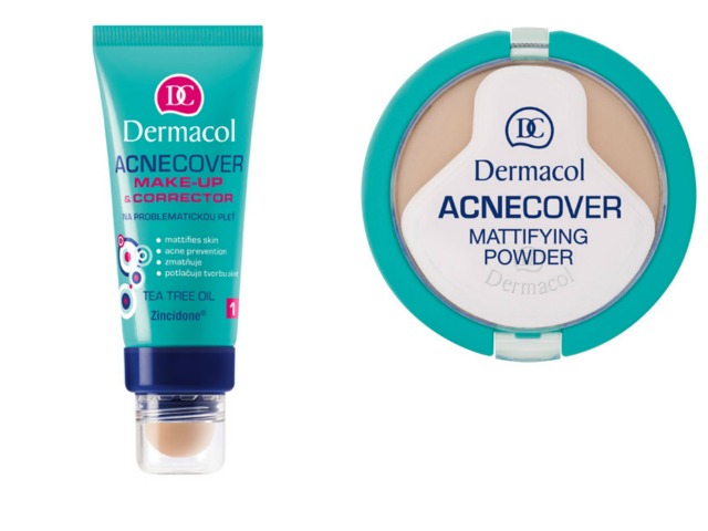 Make-up s korektorem a kompaktní matující pudr na problematickou pleť