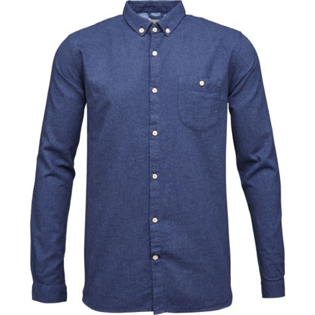 Knowledge Cotton Apparel košile v modrém provedení