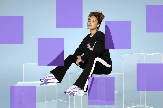 světle a tmavě fialová s bílou je cool barevná varianta Puma RS-X3 Super