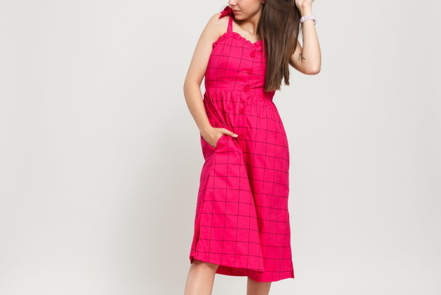 LAZY OAF Caged In Button Dress