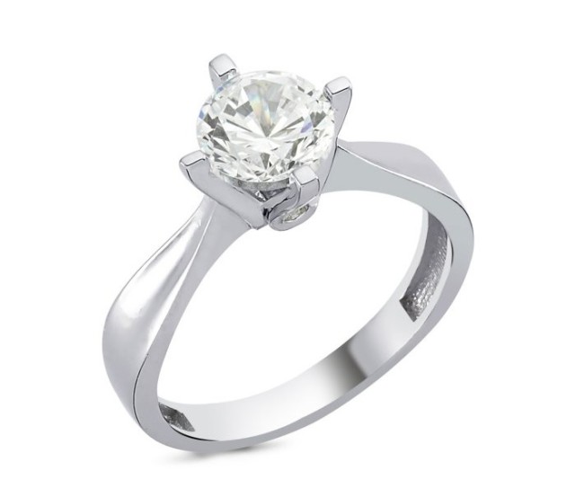 Exkluzivní zásnubní prsten se zirkonem, bílé zlato LLV03-ENGR0783W, foto: prstynek.com